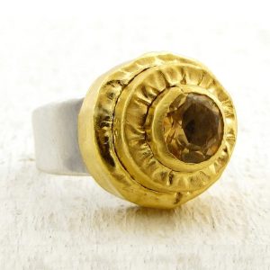 “Wedding Cake” Citrine 24k gold ring