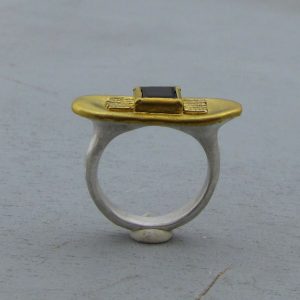 Smoky Topaz 24 karat gold ring