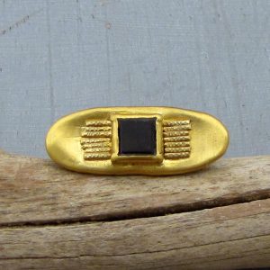 Smoky Topaz 24 karat gold ring