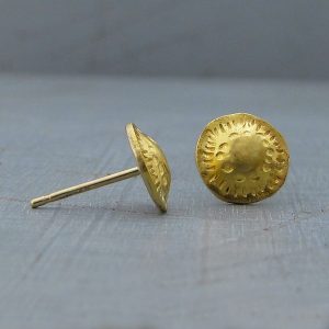 Dome 24 karat gold stud earrings