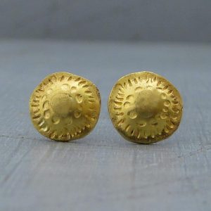 Dome 24 karat gold stud earrings