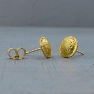 Dome 24 karat gold stud earrings