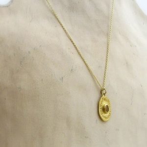 24k gold jewelry collection - Yellow Sapphire pendant necklace