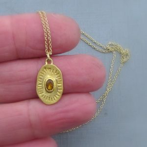 24k gold jewelry collection - Yellow Sapphire pendant necklace