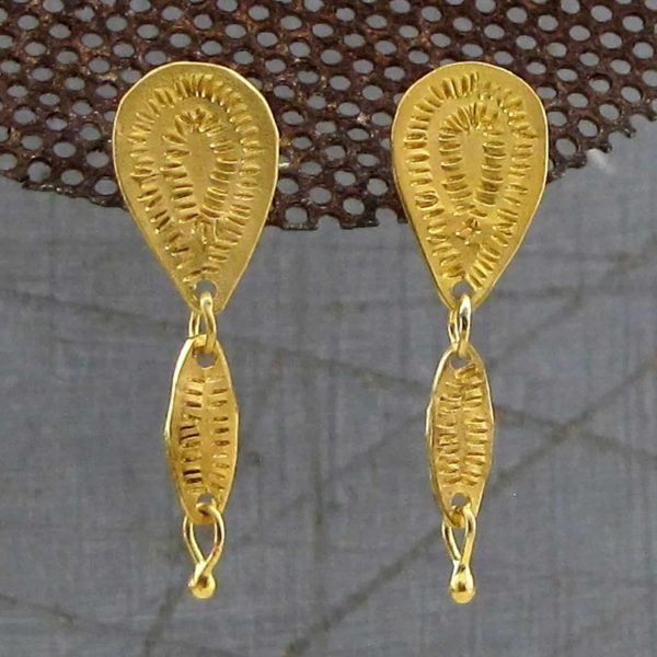 Dangle handmade 22k gold studs earrings