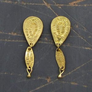 Dangle handmade 22k gold studs earrings