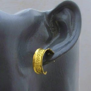 Hammered 22k gold hoop earrings