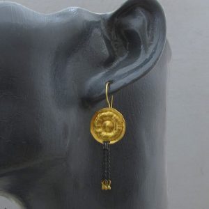 22k gold earrings with silver chains