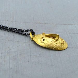 Handmade 22 karat gold Face pendant