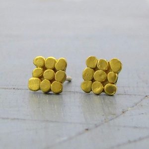 22k gold jewelry collection - granulation 22k gold studs