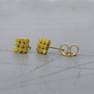 22k gold jewelry collection - granulation 22k gold studs