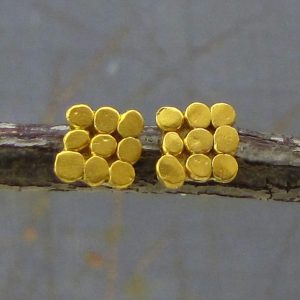 22k gold jewelry collection - granulation 22k gold studs