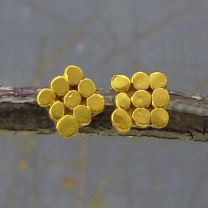 22k gold jewelry collection - granulation 22k gold studs