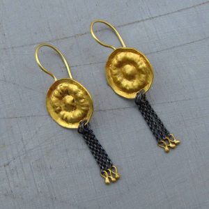 22k gold earrings with silver chains