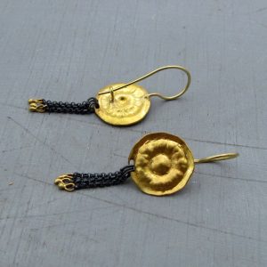 22k gold earrings with silver chains