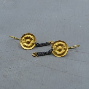 22k gold earrings with silver chains