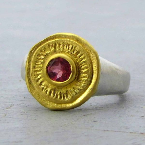 Tourmaline 24k gold ring