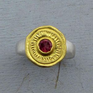 Tourmaline 24k gold ring