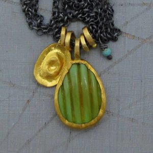 24k gold Turquoise pendants necklace