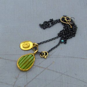 24k gold Turquoise pendants necklace