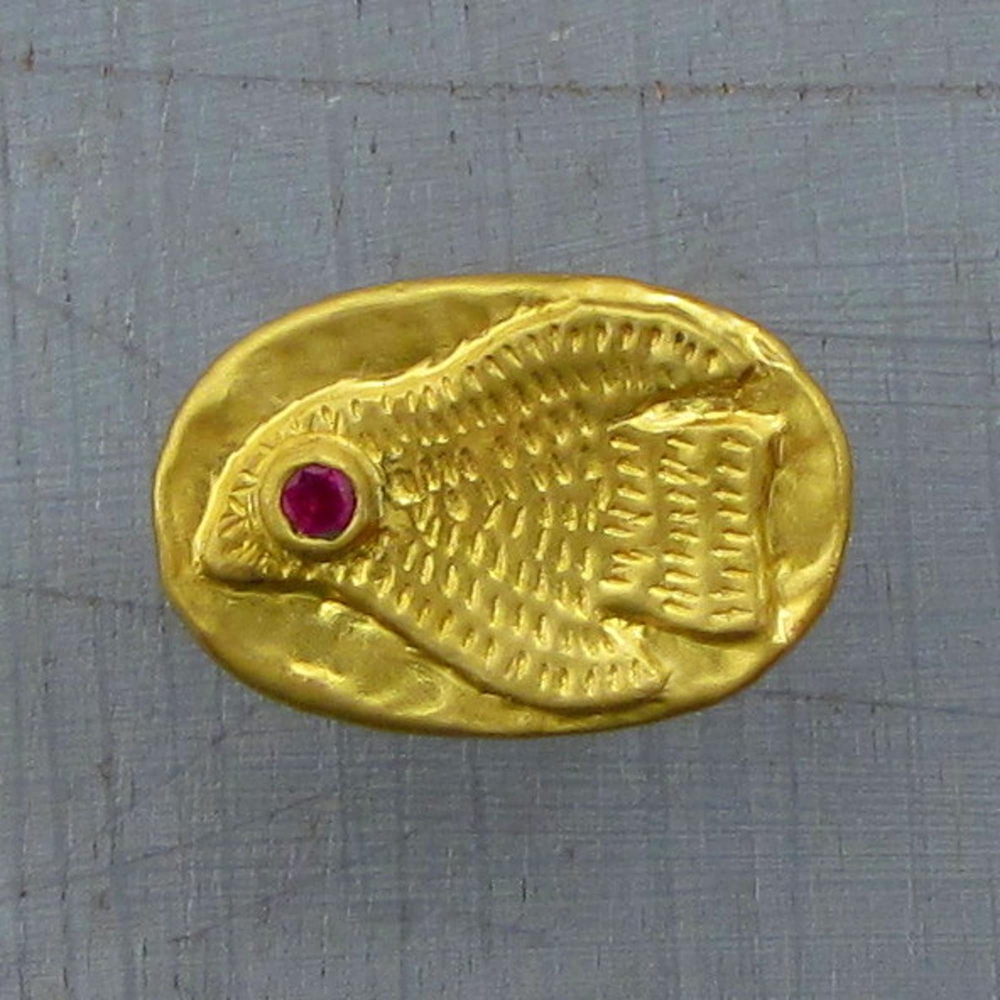 Ruby Bird 24k Gold Ring