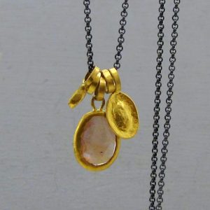 Yellow Sapphire 24k gold necklace