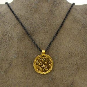 24k solid gold round pendant