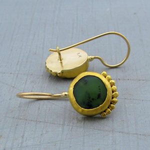 Green Chrysoprase 24 karat earrings