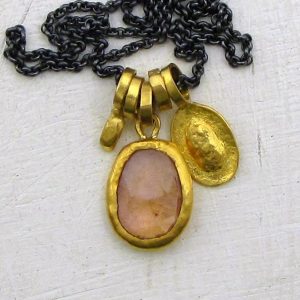 Yellow Sapphire 24k gold necklace