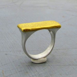 Rectangle 24k gold ring