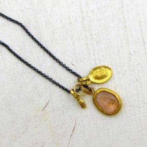 Yellow Sapphire 24k gold necklace