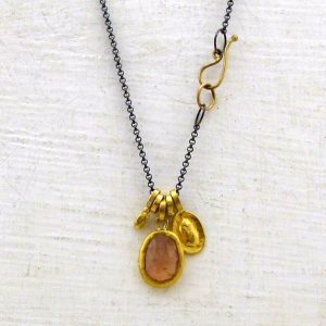 Yellow Sapphire 24k gold necklace