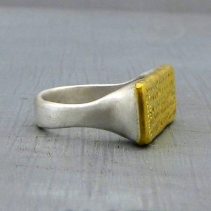 Rectangle 24k gold ring