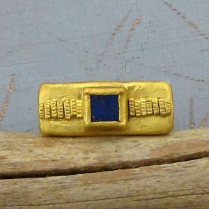 Lapis Lazuli silver and 24k gold ring