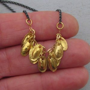 Ancient Style 22k Gold leaves necklace