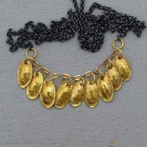 Ancient Style 22k Gold leaves necklace