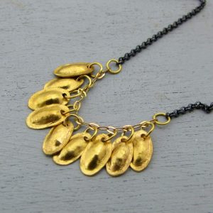 Ancient Style 22k Gold leaves necklace