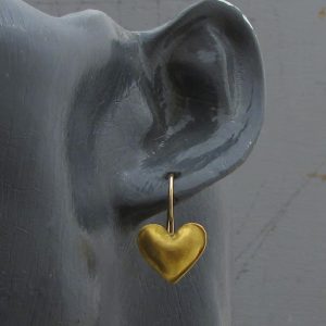 Puffy heart 22k gold earrings