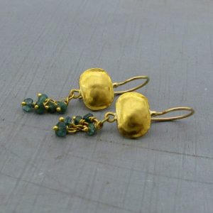 Emerald dangle 22k Earrings