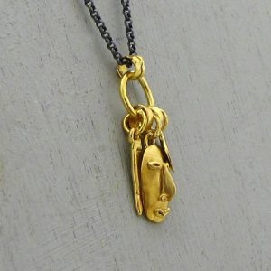 24k gold face pendant necklace