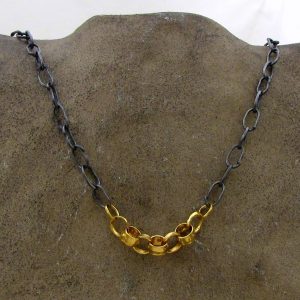 Handmade 22k gold & silver links necklace