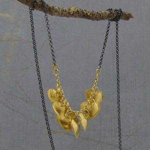 22k gold hearts pendant necklace