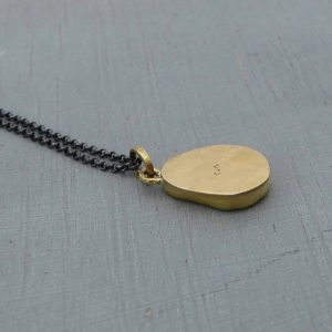 Raw Jade 24k gold pendant necklace