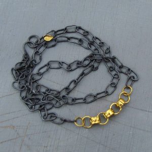 Handmade 22k gold & silver links necklace