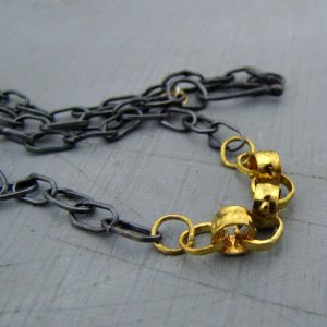 Handmade 22k gold & silver links necklace