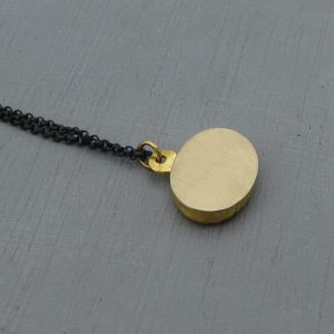 Oval Turquoise 24k gold & silver necklace