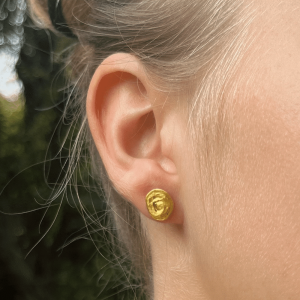 Dome 24k gold stud earrings