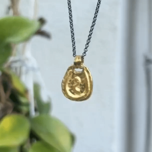 Rustic 24 karat gold Pendant necklace