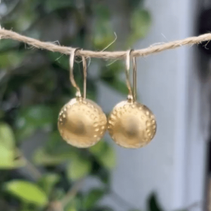 Dangle dome 22k gold earrings