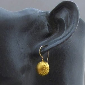 Dangle dome 22k gold earrings